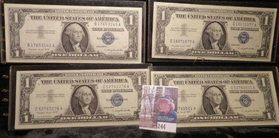 (4) High grade Series 1957A $1 Silver Certificates in plastIc sleeves.
