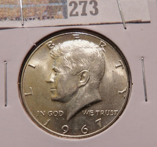 1967 Gem BU Silver Kennedy Half Dollar.