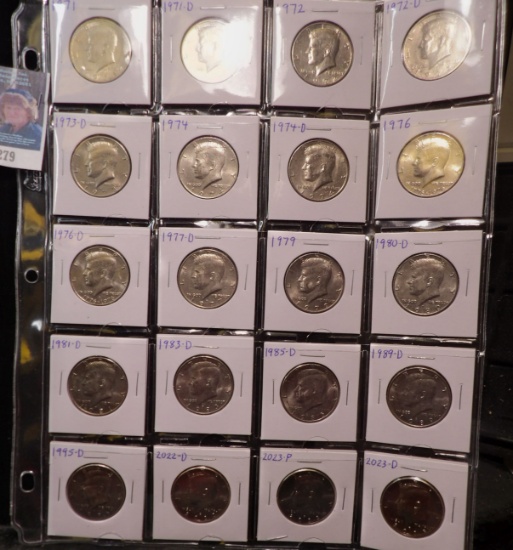 Partial Set of Kennedy Half Dollars dating 1971-2023 D.
