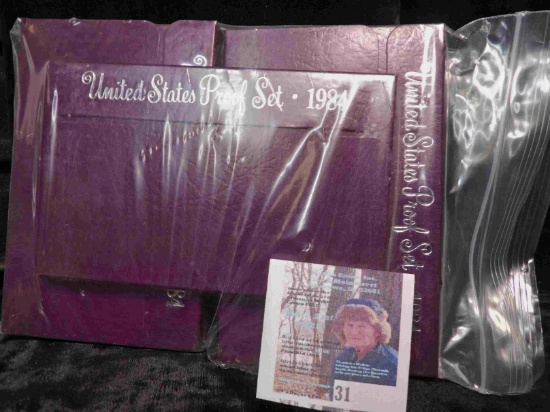 (5) 1984 S Gem Frosted Proof Sets in original boxes of Issue.