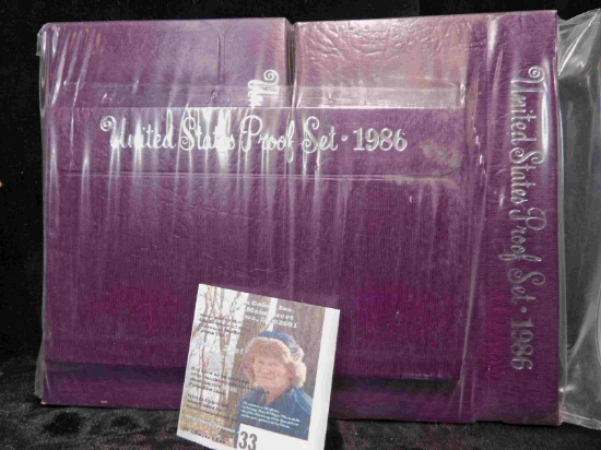 (5) 1986 S Gem Frosted Proof Sets in original boxes of Issue.