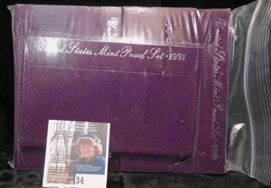 (5) 1991 S Gem Frosted Proof Sets in original boxes of Issue.