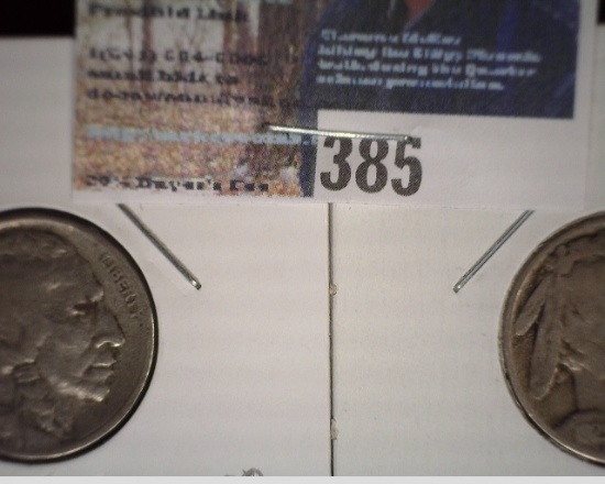 1921 P VG & 1925 D Fine Buffalo Nickels.