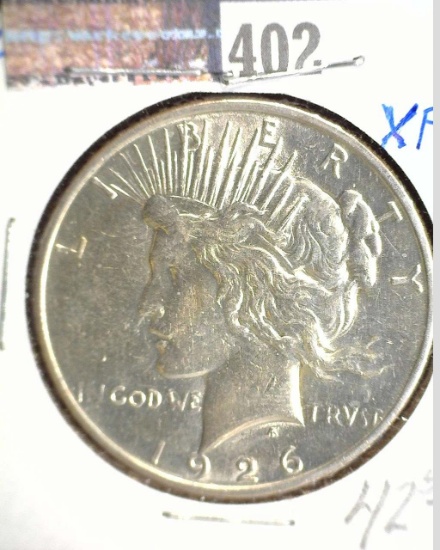 1926 D U.S. Peace Silver Dollar, High grade.