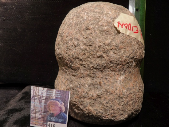 Full Groove Mandan style Stone Maul native American artifact. Weighs over 7 pounds. Found in the Des