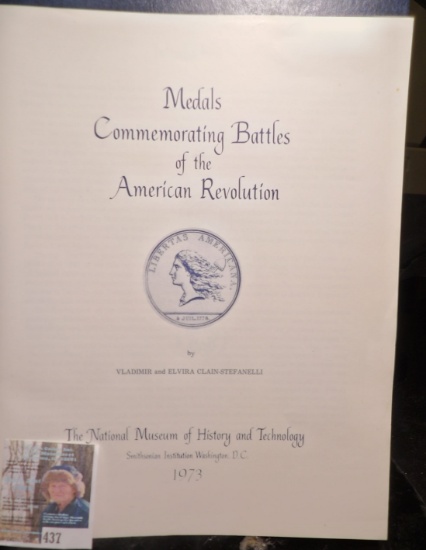 1973 Booklet "Medals Commemorating Battles of the American Revolution", by Vladimer and Elvira Clain