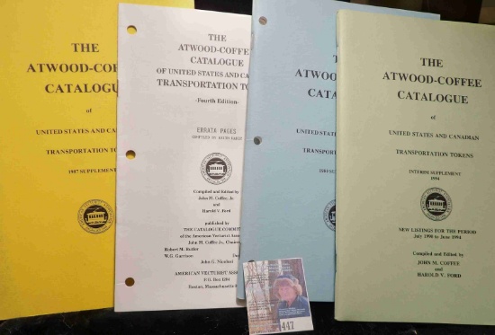 (4) different supplements for "The Atwood-Coffee Catalogue of United States and Canadian Transportat