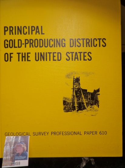 Hard bound book "Principal Gold-Producing Districts of the United States", Geological Survey Profess