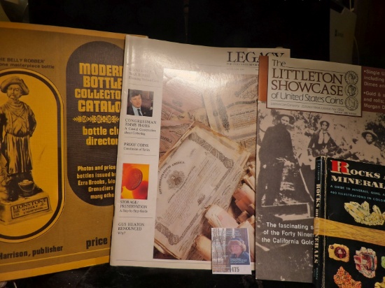 (4) Paperback Booklets: "Rocks and Minerals A Guide to Minerals, Gems, and Rocks"; "Modern Bottle Co