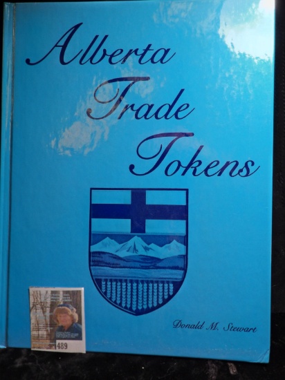 Hard bound "Alberta (Canada) Trade Tokens", by Donald M. Stewart, c.1987, 262 pgs.