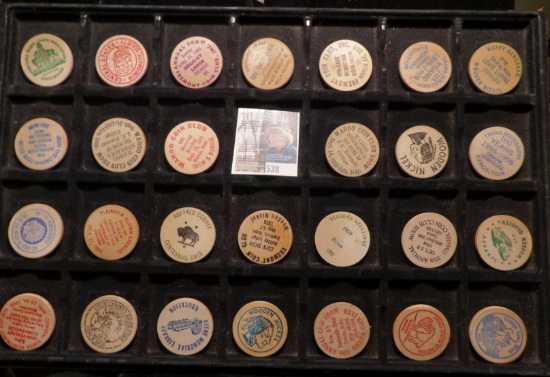 (27) Various Wooden Nickels, many dating back forty years.