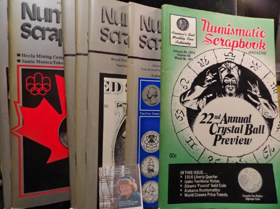 A complete 1974 Set of "Numismatic Scrapbook" Magazines.