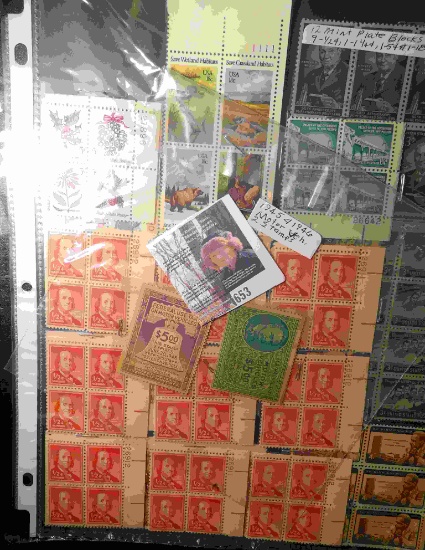 1945 & 1946 Pair of Motor Vehicle Stamps; (43) Mint U.S. Stamps ($2.42 face value); & (12) Mint Plat