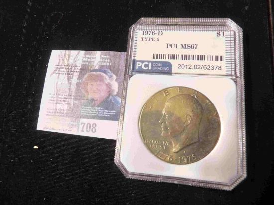 1976 D Eisenhower Dollar PCI slabbed Type 2 MS67.