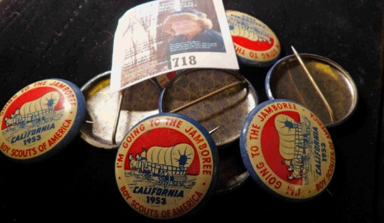 (10) Pin backs "I'm Going to the Jamboree/California/1953/Boy Scouts of America".
