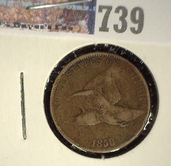 1858 FLYING EAGLE - Large Letters, Very Good.