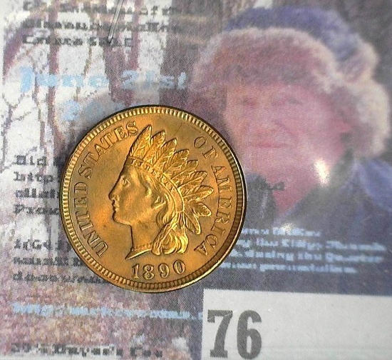 1890 Indian Head Cent, UNC.