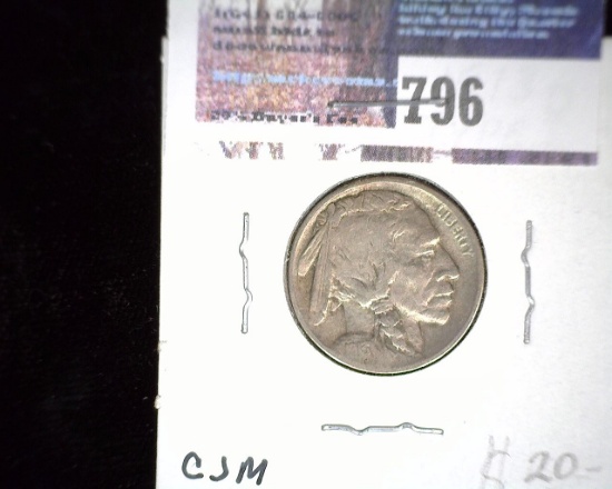 1913-D  Type One Buffalo Nickel, VG. Key date.