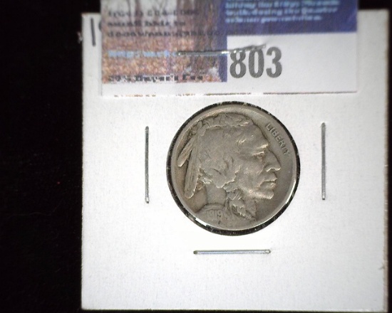 1919-S Buffalo Nickel, Fine.