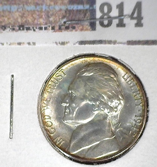 1942-S World War II Silver Jefferson Nickel, BU.