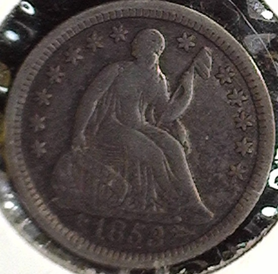 1853 Seated Liberty Half Dime, VF.