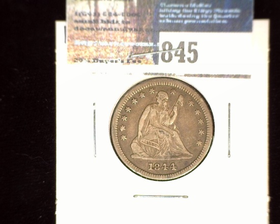 1844 U.S.Seated Liberty Quarter, VF.