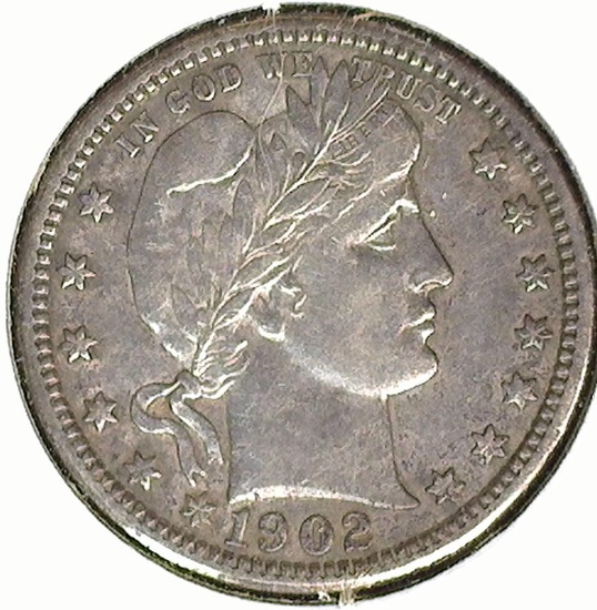 1902 U.S. Barber Quarter, EF.
