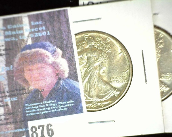 1944 P & 46 P Walking Liberty Half Dollars, EF-AU.
