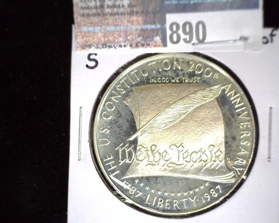 1987-S Constitution Commemorative Silver Proof Dollar.