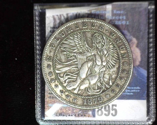 1879-CC American Pretty Sexy Angel Fantasy "HOBO" style Coin Morgan Design.