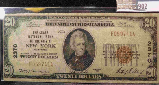 Series 1929 $20 National Currency "The Chase National Bank of the City of New York New York", Charte