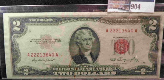 1953 series $2 U.S. Note, Fr# 1509, AU+.