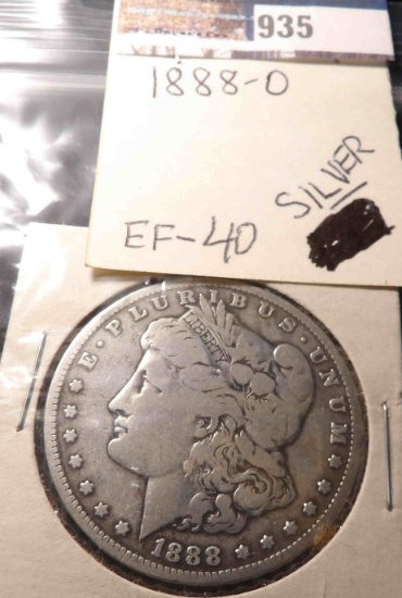 1888 O U.S. Morgan Silver Dollar, carded.