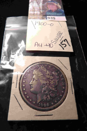1900 O U.S. Morgan Silver Dollar, carded.