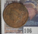 1828 U.S. Large Cent, G-VG, dent.