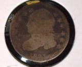 1821 U.S. Capped Bust Dime,  Small date variety. AG,