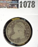 1821 U.S. Capped Bust Dime, Large date variety. Full Liberty.