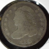 1830 U.S. Capped Bust Dime, Medium Variety, Full Liberty.