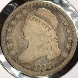 1837  U.S. Capped Bust Dime, Full Liberty, Fine.