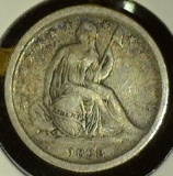 1838 Small Stars U.S. Seated Liberty Dime, Fine.