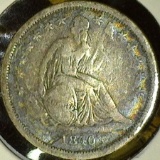 1840 No Drapery U.S. Seated Liberty Dime, VG. The no drapery is three times more rare than the with
