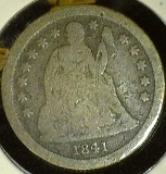 1841 U.S. Seated Liberty Dime, Good.
