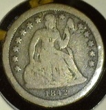 1842 O U.S. Seated Liberty Dime, Good+.