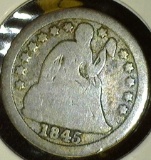 1845 O Type 3, Stars obverse U.S. Seated Liberty Dime, Good.