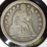 1853 O Arrows at Date, Star obverse U.S. Seated Liberty Dime, VG.
