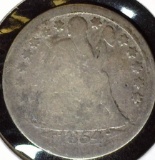 1854 Arrows at Date, Stars obverse U.S. Seated Liberty Dime, G.