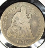 1878 Type 5, Legend obverse, U.S. Seated Liberty Dime, G.