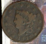 1817 U.S. Large Cent, 13 Stars, VG+. Few rim bumps.