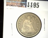 1876 Type 5, with motto U.S. Seated Liberty Quarter, Fine.
