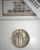 1929 D U.S. Standing Liberty Quarter, slabbed AU50.
